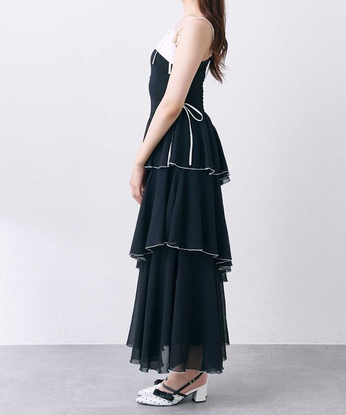 Belle Charme(ベルシャルム)の「【Belle Charme】Chiffon Tiered Long Onepiece(ワンピース・レディース・ピンク/オフホワイト/ブラック・FREE)」の9枚目の写真