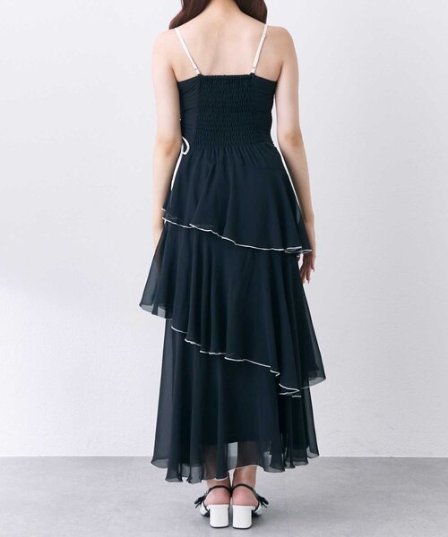 Belle Charme(ベルシャルム)の「【Belle Charme】Chiffon Tiered Long Onepiece(ワンピース・レディース・ピンク/オフホワイト/ブラック・FREE)」の10枚目の写真