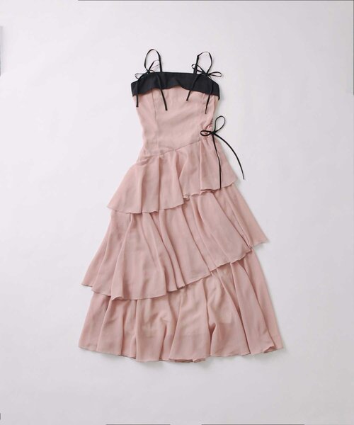 Belle Charme(ベルシャルム)の「【Belle Charme】Chiffon Tiered Long Onepiece(ワンピース・レディース・ピンク/オフホワイト/ブラック・FREE)」の19枚目の写真
