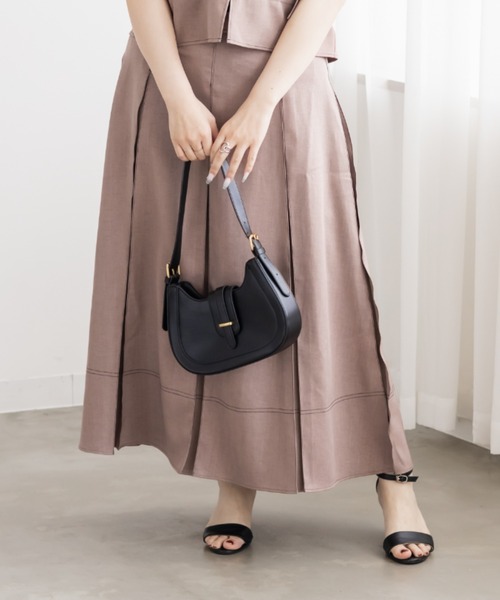 CLETTE(クレット)の「CLETTEオリジナル配色ステッチリボンビスチェ&ボックスタックスカートセット(ワンピース・レディース・チャコールグレー/ピンクベージュ/キャメル・3L/LL/4L)」の16枚目の写真
