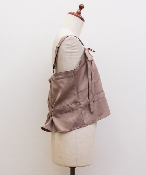 CLETTE(クレット)の「CLETTEオリジナル配色ステッチリボンビスチェ&ボックスタックスカートセット(ワンピース・レディース・チャコールグレー/ピンクベージュ/キャメル・3L/LL/4L)」の18枚目の写真