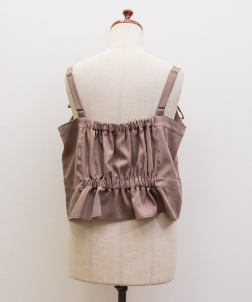CLETTE(クレット)の「CLETTEオリジナル配色ステッチリボンビスチェ&ボックスタックスカートセット(ワンピース・レディース・チャコールグレー/ピンクベージュ/キャメル・3L/LL/4L)」の19枚目の写真