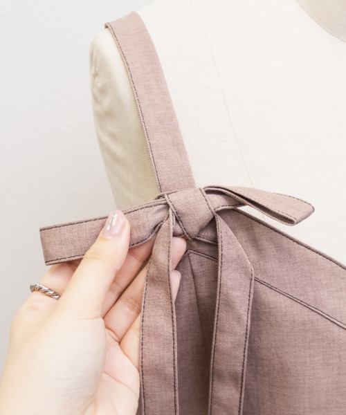 CLETTE(クレット)の「CLETTEオリジナル配色ステッチリボンビスチェ&ボックスタックスカートセット(ワンピース・レディース・チャコールグレー/ピンクベージュ/キャメル・3L/LL/4L)」の20枚目の写真