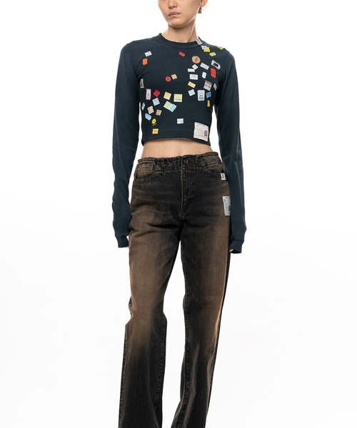 Maison MIHARA YASUHIRO（メゾンミハラヤスヒロ）の「Price Tag Sticker Printed Cropped Long Sleeve T-shirt（Tシャツ/カットソー・レディース・ホワイト/ブラック・36/38/40）」の10枚目の写真