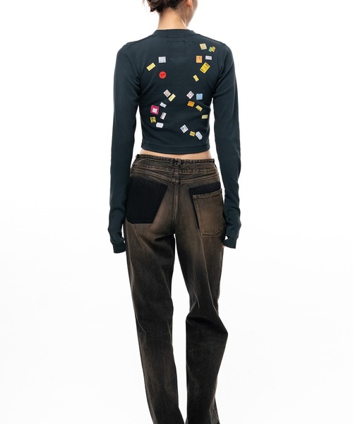 Maison MIHARA YASUHIRO（メゾンミハラヤスヒロ）の「Price Tag Sticker Printed Cropped Long Sleeve T-shirt（Tシャツ/カットソー・レディース・ホワイト/ブラック・36/38/40）」の12枚目の写真