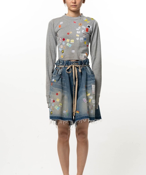 Maison MIHARA YASUHIRO（メゾンミハラヤスヒロ）の「Price Tag Sticker Printed Cropped Long Sleeve T-shirt（Tシャツ/カットソー・レディース・ホワイト/ブラック・36/38/40）」の15枚目の写真