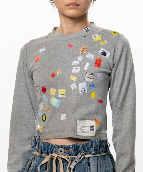 Maison MIHARA YASUHIRO（メゾンミハラヤスヒロ）の「Price Tag Sticker Printed Cropped Long Sleeve T-shirt（Tシャツ/カットソー・レディース・ホワイト/ブラック・36/38/40）」の18枚目の写真