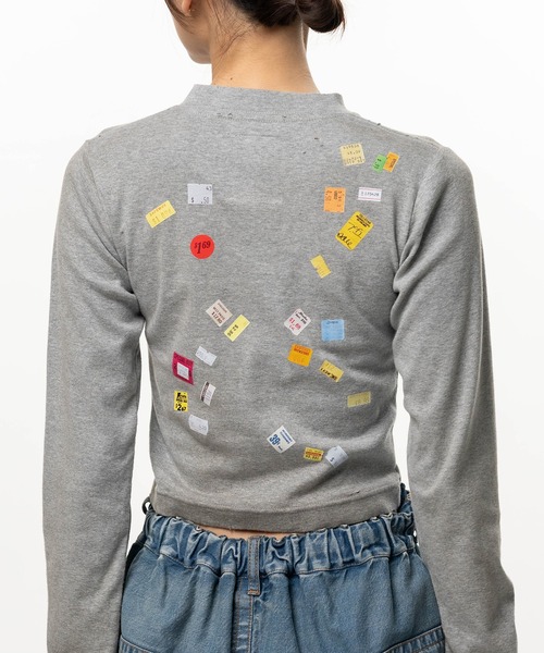 Maison MIHARA YASUHIRO（メゾンミハラヤスヒロ）の「Price Tag Sticker Printed Cropped Long Sleeve T-shirt（Tシャツ/カットソー・レディース・ホワイト/ブラック・36/38/40）」の20枚目の写真