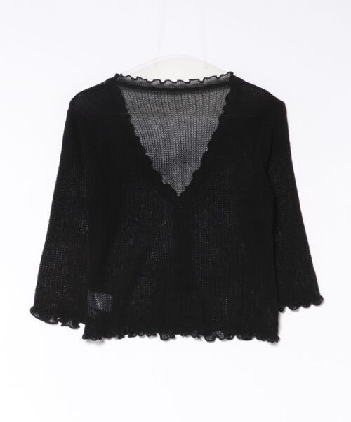 L LABEL(エルラベル)の「透かし編みメロウフリルカーディガン(カーディガン/ボレロ・レディース・ピンク/ホワイト/ブラック・FREE)」の11枚目の写真