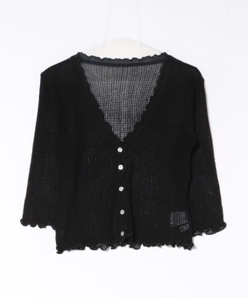 L LABEL(エルラベル)の「透かし編みメロウフリルカーディガン(カーディガン/ボレロ・レディース・ピンク/ホワイト/ブラック・FREE)」の10枚目の写真