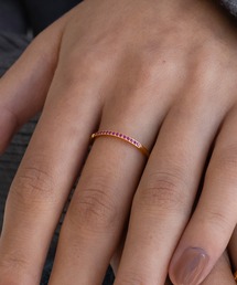 選べるカラー全12色　金属アレルギー対応　キュービックジルコニア極細リング