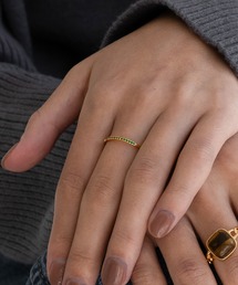 選べるカラー全12色 金属アレルギー対応 キュービックジルコニア極細リング