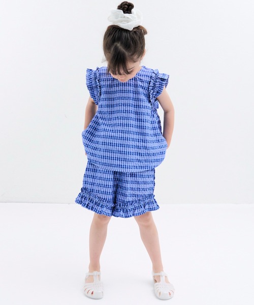 セール】ガールズ フリル ノースリーブ ショートパンツ セットアップ