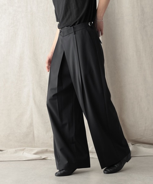 HARE(ハレ)の「【NARRIL】Wrap Wide Trousers(スラックス・メンズ・ブラック/ネイビー・FREE)」の5枚目の写真
