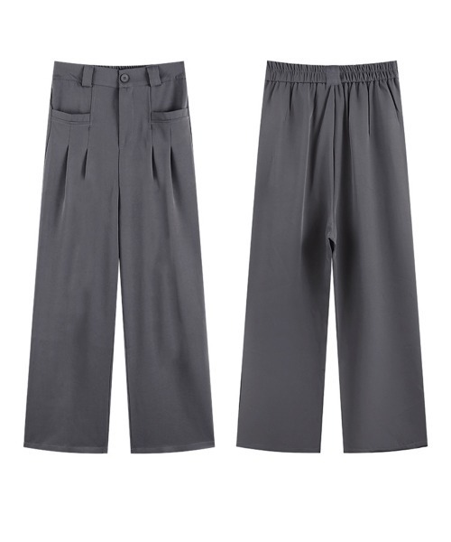Miniministore(ミニミニストア)の「ワイドスラックスハイウエストタックパンツ(スラックス・レディース・ベージュ/ダークグレー/ブラウン/ブラック・M/L)」の21枚目の写真