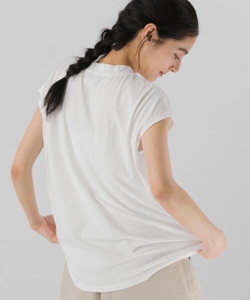EKAL(エカル)の「『UR TECH ひやサラクール』フレンチスリーブカットソー(Tシャツ/カットソー・レディース・ブラック/ベージュ/バーガンディー/ホワイト・ONE)」の9枚目の写真
