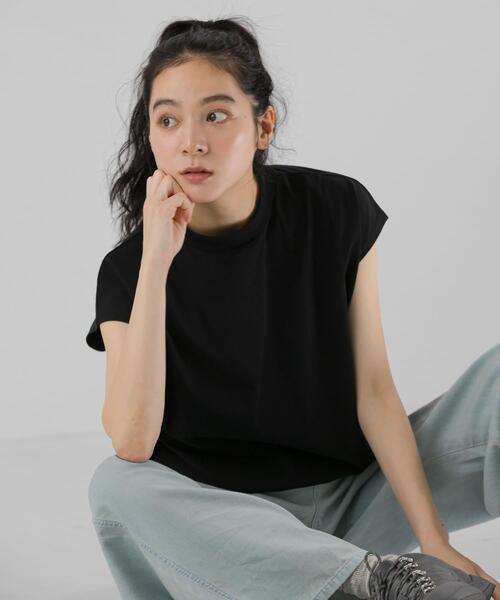 EKAL(エカル)の「『UR TECH ひやサラクール』フレンチスリーブカットソー(Tシャツ/カットソー・レディース・ブラック/ベージュ/バーガンディー/ホワイト・ONE)」の15枚目の写真