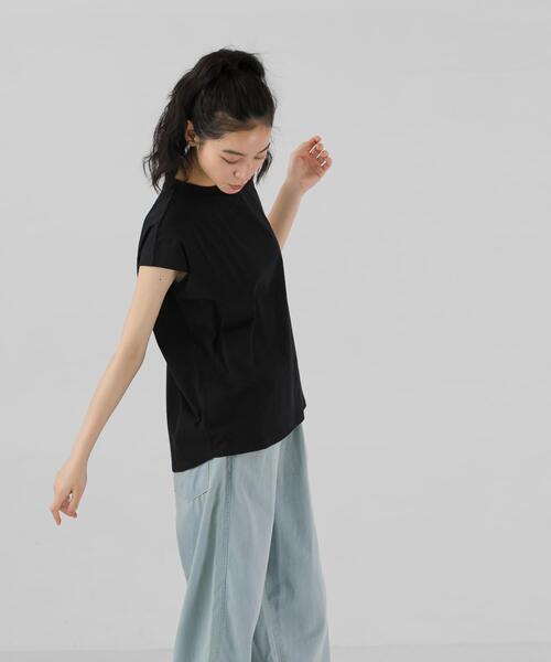 EKAL(エカル)の「『UR TECH ひやサラクール』フレンチスリーブカットソー(Tシャツ/カットソー・レディース・ブラック/ベージュ/バーガンディー/ホワイト・ONE)」の19枚目の写真