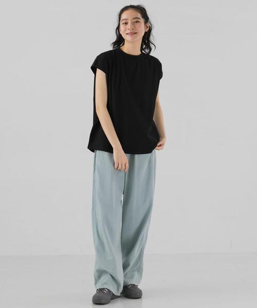 EKAL(エカル)の「『UR TECH ひやサラクール』フレンチスリーブカットソー(Tシャツ/カットソー・レディース・ブラック/ベージュ/バーガンディー/ホワイト・ONE)」の20枚目の写真