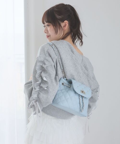MAJESTIC LEGON(マジェスティックレゴン)の「2WAYビジューミニリュック(バックパック/リュック・レディース・ブルー/アイボリー/ブラック・FREE)」の9枚目の写真