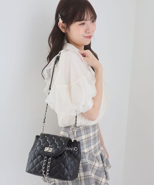 MAJESTIC LEGON(マジェスティックレゴン)の「2WAYビジューミニリュック(バックパック/リュック・レディース・ブルー/アイボリー/ブラック・FREE)」の21枚目の写真