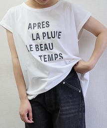 接触冷感シルケット風天竺 ロゴプリントプルオーバー