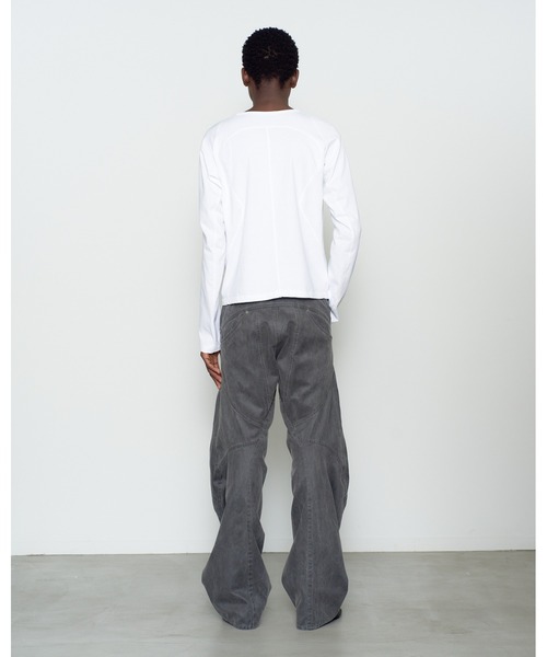 NVRFRGT(ネヴァーフォーゲット)の「PANELLED MOTO PANTS(デニムパンツ・メンズ・ブラウン/グレー・3/2)」の6枚目の写真