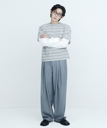 THEENDQUESTION（ジエンドクエスチョン）の「Banding wide pants / GRAY（スラックス）」