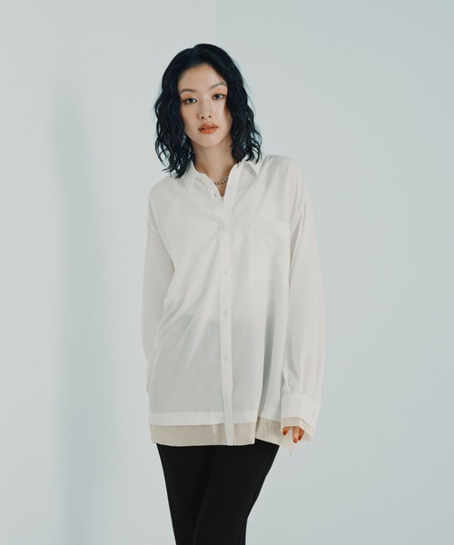 LEPSIM(レプシィム)の「サラキレバックオープンシャツ 1023548(シャツ/ブラウス・レディース・ホワイト/チャコールグレー/ブラウン・FREE)」の15枚目の写真