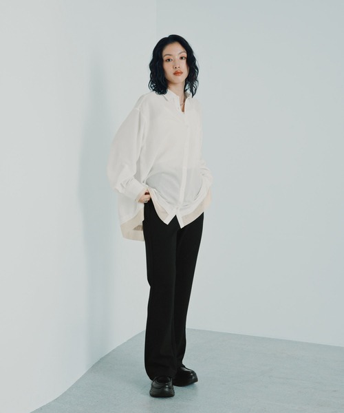 LEPSIM(レプシィム)の「サラキレバックオープンシャツ 1023548(シャツ/ブラウス・レディース・ホワイト/チャコールグレー/ブラウン・FREE)」の19枚目の写真