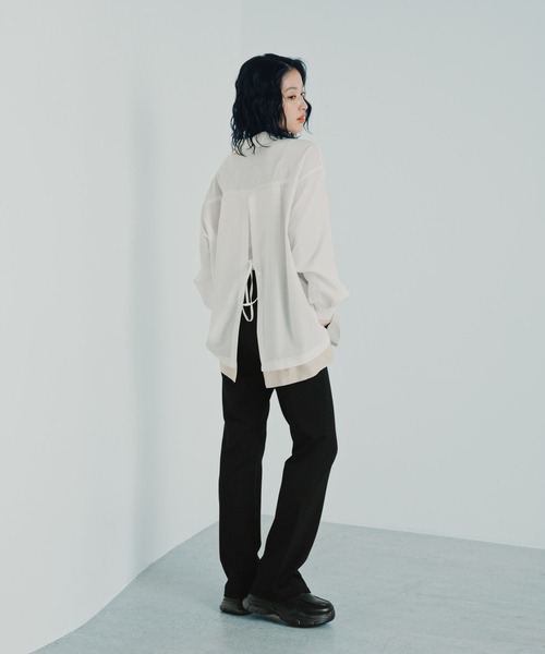 LEPSIM(レプシィム)の「サラキレバックオープンシャツ 1023548(シャツ/ブラウス・レディース・ホワイト/チャコールグレー/ブラウン・FREE)」の20枚目の写真