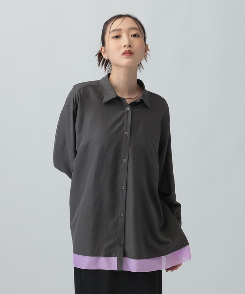 LEPSIM(レプシィム)の「サラキレバックオープンシャツ 1023548(シャツ/ブラウス・レディース・ホワイト/チャコールグレー/ブラウン・FREE)」の21枚目の写真