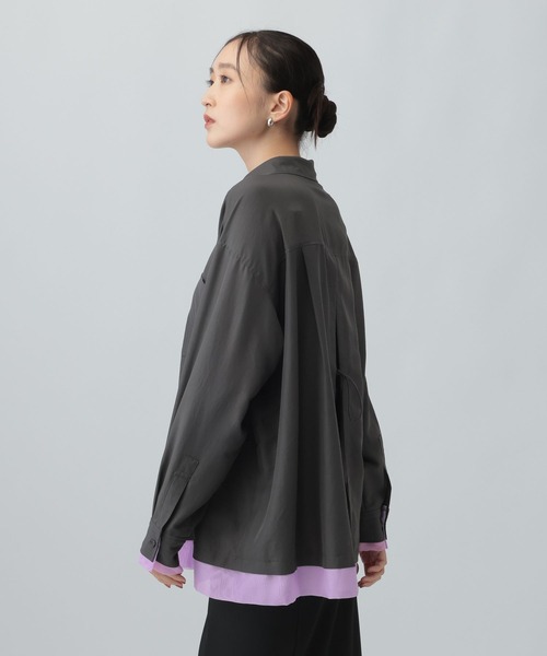 LEPSIM(レプシィム)の「サラキレバックオープンシャツ 1023548(シャツ/ブラウス・レディース・ホワイト/チャコールグレー/ブラウン・FREE)」の22枚目の写真