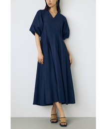 【身長/骨格別着用画像あり】パフスリーブフレアワンピース 春服 夏服 秋服 半袖 低身長さんも◎ ロングワンピース