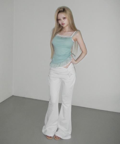 THEAIRTOWN(ジエアタウン)の「atto lace top(キャミソール・レディース・ミント・FREE)」の6枚目の写真