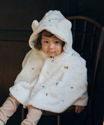 10mois（ディモワ）の「【10mois(ディモワ)】刺繍リバーシブルマント ミルク(新生児-100cm)（カバーオール）」