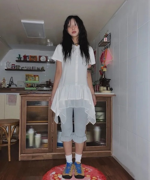 Girly Doll（ガーリードール）の「フリル付きリブスウェットミドル丈パンツ レギンスパンツ（その他パンツ・レディース・グレー/ブラック・FREE）」の15枚目の写真