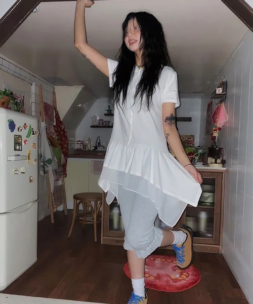 Girly Doll（ガーリードール）の「フリル付きリブスウェットミドル丈パンツ レギンスパンツ（その他パンツ・レディース・グレー/ブラック・FREE）」の20枚目の写真