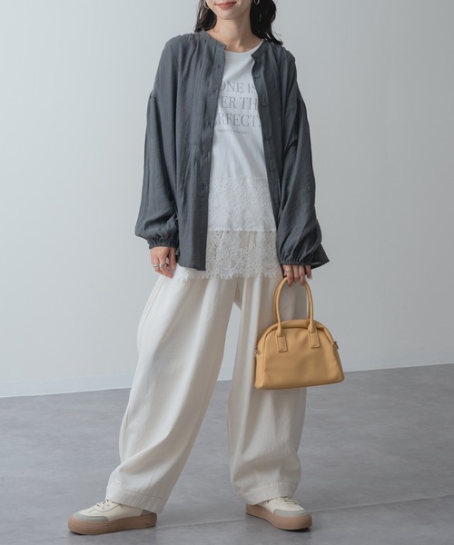 refinedworks(リファインドワークス)の「【refinedworks】レイヤード アイテム!裾レース 切替 プルオーバー(Tシャツ/カットソー・レディース・チャコールグレー/ホワイト・FREE)」の22枚目の写真
