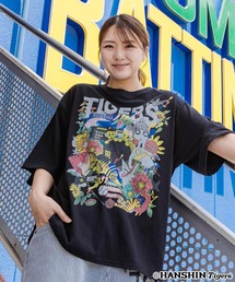 462028：阪神タイガース×ScoLar スカラーと阪神タイガースMIXした柄Tシャツ