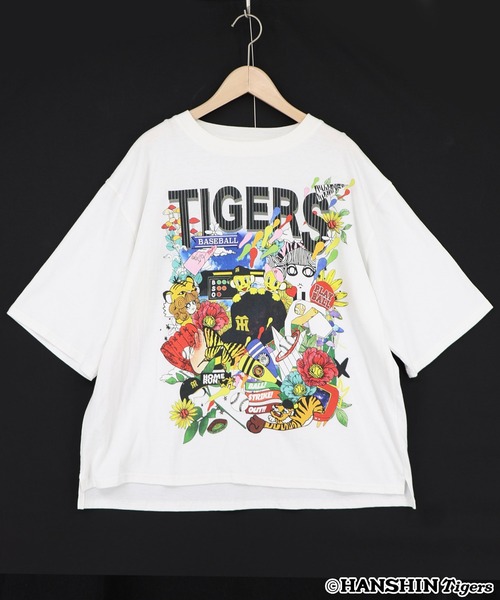 ScoLar(スカラー)の「462028:阪神タイガース×ScoLar スカラーと阪神タイガースMIXした柄Tシャツ(Tシャツ/カットソー・レディース・オフホワイト/ブラック・L/M)」の11枚目の写真