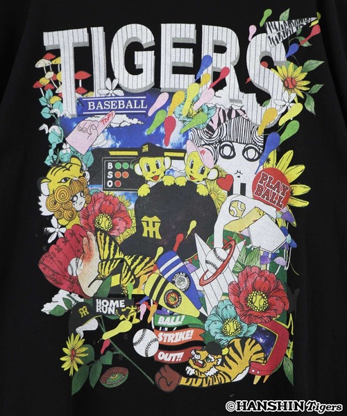 ScoLar(スカラー)の「462028:阪神タイガース×ScoLar スカラーと阪神タイガースMIXした柄Tシャツ(Tシャツ/カットソー・レディース・オフホワイト/ブラック・L/M)」の6枚目の写真