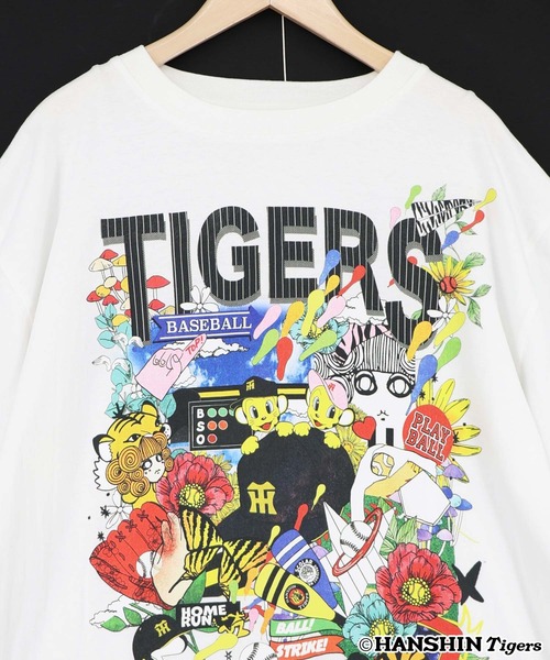 ScoLar(スカラー)の「462028:阪神タイガース×ScoLar スカラーと阪神タイガースMIXした柄Tシャツ(Tシャツ/カットソー・レディース・オフホワイト/ブラック・L/M)」の5枚目の写真