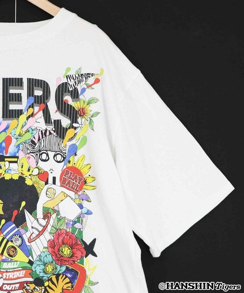 ScoLar(スカラー)の「462028:阪神タイガース×ScoLar スカラーと阪神タイガースMIXした柄Tシャツ(Tシャツ/カットソー・レディース・オフホワイト/ブラック・L/M)」の4枚目の写真