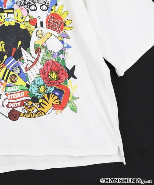 ScoLar(スカラー)の「462028:阪神タイガース×ScoLar スカラーと阪神タイガースMIXした柄Tシャツ(Tシャツ/カットソー・レディース・オフホワイト/ブラック・L/M)」の3枚目の写真