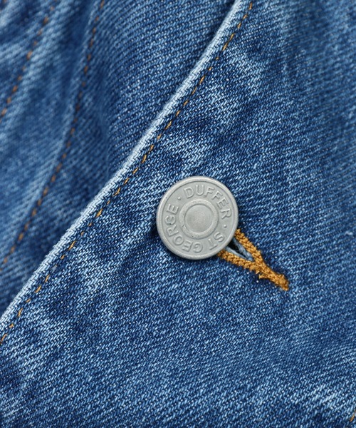 The DUFFER of ST.GEORGE(ザダファーオブセントジョージ)の「DENIM TRUCKER JACKET:セットアップ対応 デニムトラッカージャケット / Gジャン / デニムジャケット / バイオブリーチ / ユーズド加工(デニムジャケット・メンズ・インディゴブルー・SMALL/MEDIUM/LARGE/X-LARGE)」の9枚目の写真