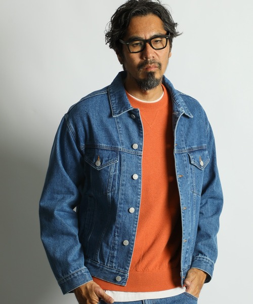 The DUFFER of ST.GEORGE(ザダファーオブセントジョージ)の「DENIM TRUCKER JACKET:セットアップ対応 デニムトラッカージャケット / Gジャン / デニムジャケット / バイオブリーチ / ユーズド加工(デニムジャケット・メンズ・インディゴブルー・SMALL/MEDIUM/LARGE/X-LARGE)」の2枚目の写真