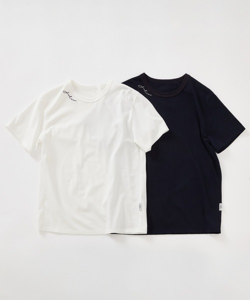 Julier Yoga and Relax（ジュリエヨガアンドリラックス）の「Julier コンディショニングTee（Tシャツ/カットソー・レディース・ホワイト/ネイビー・1/2）」の5枚目の写真
