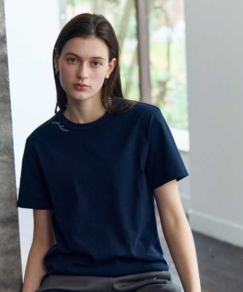 Julier Yoga and Relax（ジュリエヨガアンドリラックス）の「Julier コンディショニングTee（Tシャツ/カットソー・レディース・ホワイト/ネイビー・1/2）」の17枚目の写真
