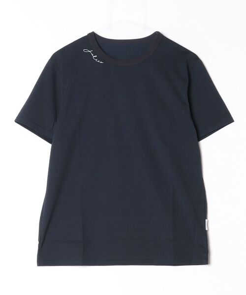 Julier Yoga and Relax（ジュリエヨガアンドリラックス）の「Julier コンディショニングTee（Tシャツ/カットソー・レディース・ホワイト/ネイビー・1/2）」の7枚目の写真